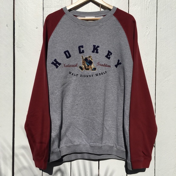 Disney Other - VTG Walt Disney World Hockey Embroidered Crewneck